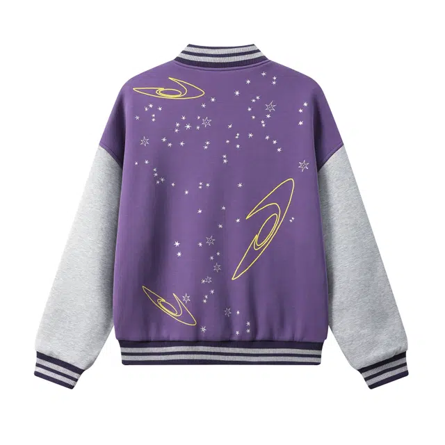 江南先生 美式复古牛奶丝柔软烫金星星棒球服秋季宽松校园日常休闲外套夹克 男女同款