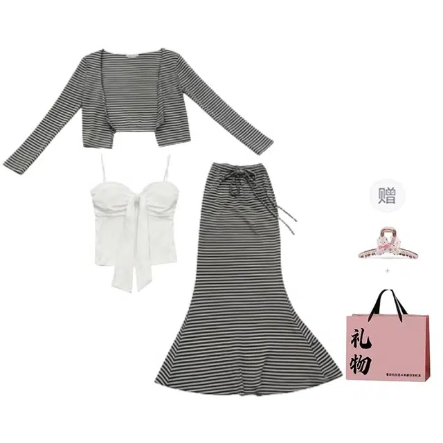 柏黛妃 时尚舒适休闲长袖裙装套装 女款