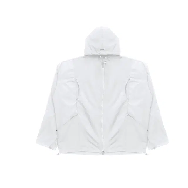 TREEMINGBIRD Round Rivet Nylon Set-up Hoodie Zip-up