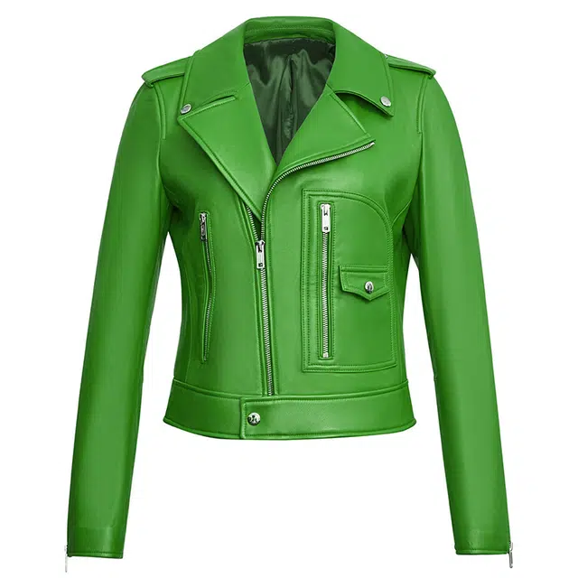 潞优野 轻奢高端品质高级感短款衣夹克翻领气质时尚拉链外套女皮衣 女款