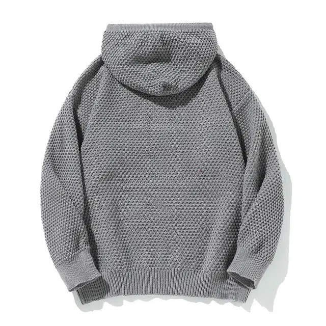 棉基因 半拉链连帽菠萝纹春秋季潮牌圆领基础宽松日系纯色复古简约男士重磅保暖打底衫慵懒套头上衣百搭情侣款毛衣 男女同款