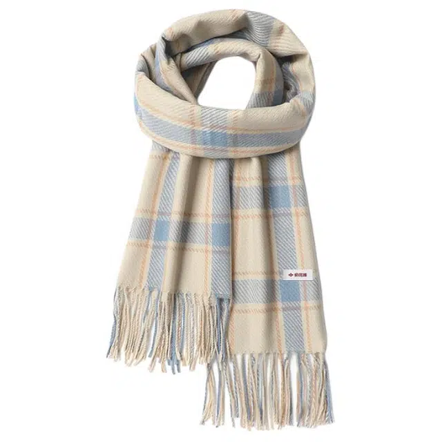 俞兆林 高级感韩系格纹百搭柔软保暖加厚披肩秋冬出行防寒围脖 心动礼盒装 聚酯纤维 绒线围巾 男女同款情侣款