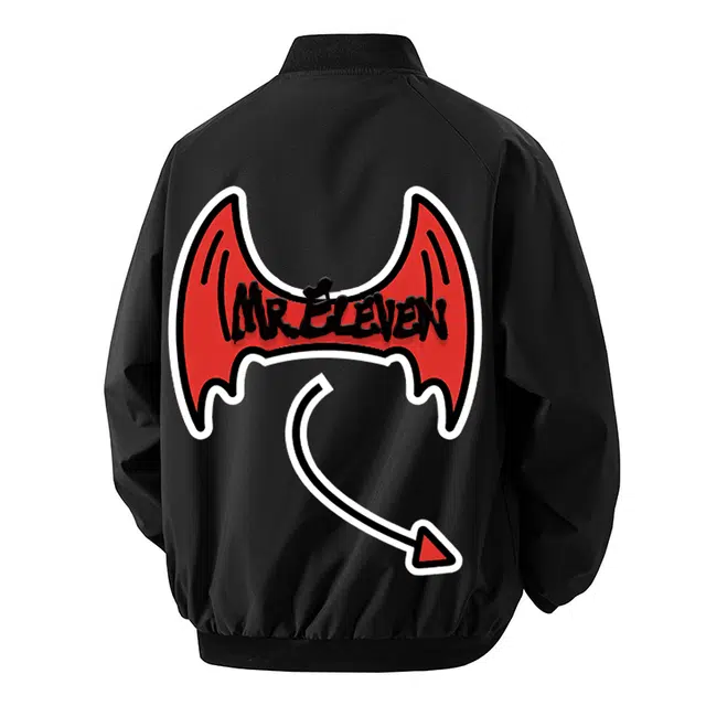 极限涡轮 美式恶魔大舌头字母印花高街嘻哈街头棒球服痞帅休闲夹克 男女同款