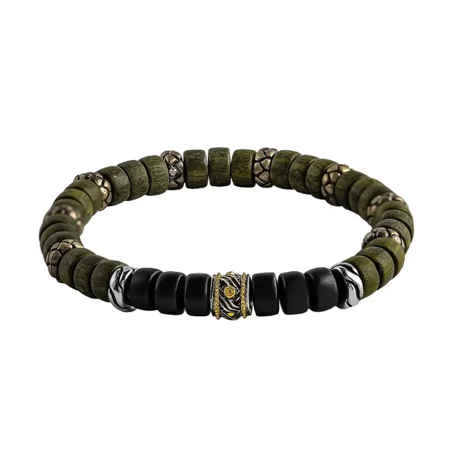 宣华意 高品质潮流小众设计时尚百搭复古风精致轻奢配饰文玩盘玩#好运 绿檀 手串 男女同款情侣款