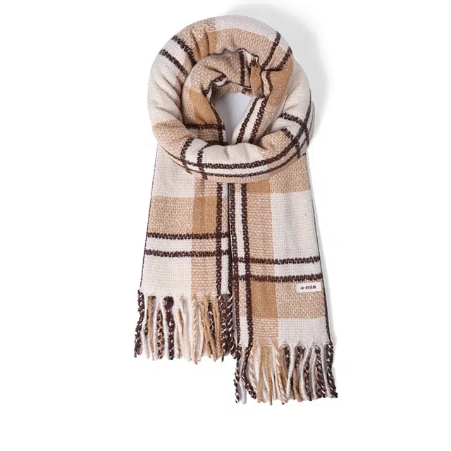 俞兆林 经典英伦风格子高级感保暖复古韩式百 聚酯纤维 绒线围巾 男女同款情侣款