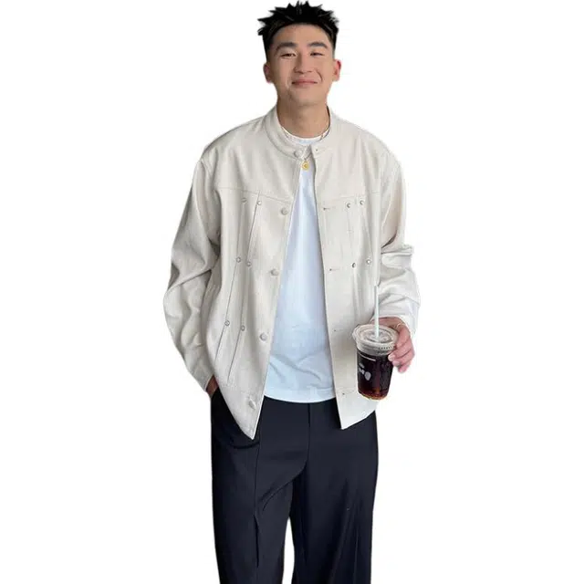 拓菲 新中式立领外套男秋季韩系穿搭高级感痞帅宽松短款上衣夹克 男女同款