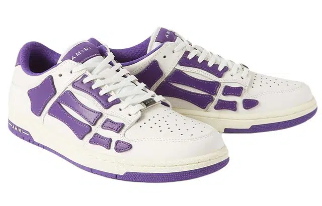 AMIRI Skel-Top Low White Purple