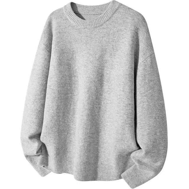 颂希尔 简约纯色慵懒风休闲舒适亲肤宽松百搭日常潮流时尚针织衫 男女同款