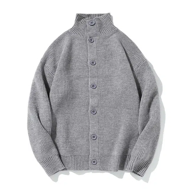 棉基因 清新森系立领针织外套肌理感毛线衣内搭休闲运动氛围感职场通勤极简风女装高街美式亲肤打底衣松弛感青少年学院风毛衣 男女同款