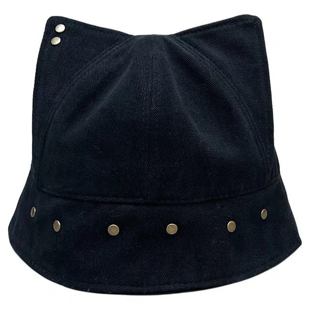 艾佳微 可爱立体猫耳朵铆钉渔夫帽百搭显脸小盆帽显脸小子 棉 帽子 男女同款情侣款