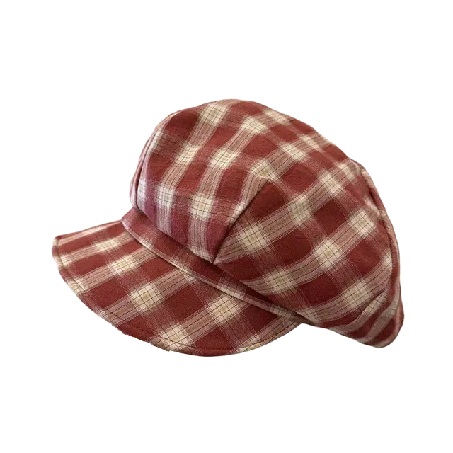杨同学 日系文艺复古格纹画家 涤纶 贝雷帽 女款 红白/蓝白/黑白