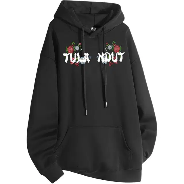 图兰朵 美式复古高街百搭花卉宽松休闲舒适连帽衫学院运动风时尚重磅潮流卫衣 男女同款