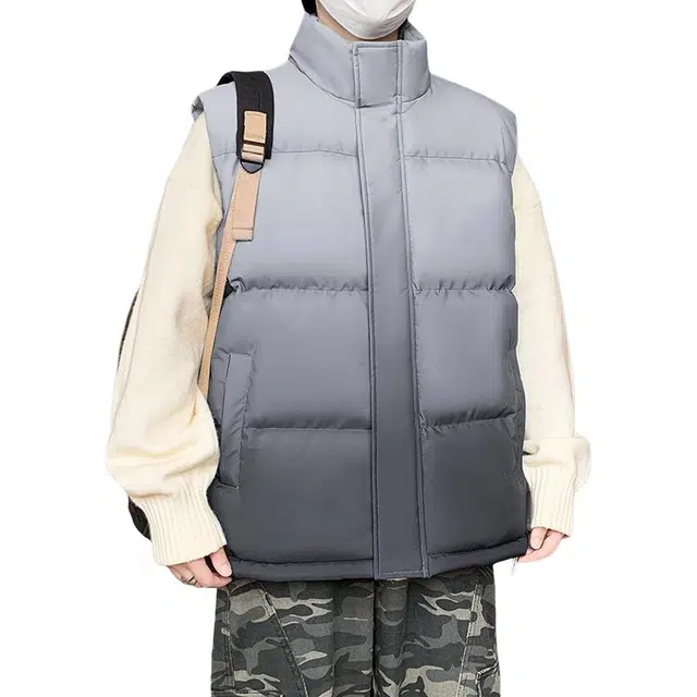 太子龍 美式时尚舒适宽松棉男渐变色户外运动男棉衣男外套男马甲 男女同款