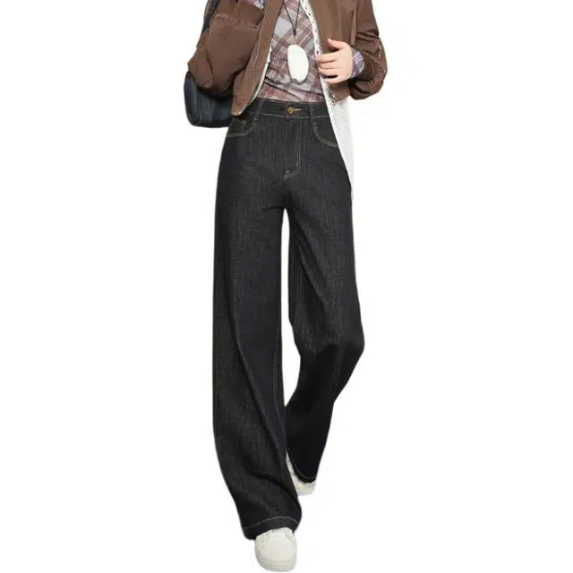 法文箱子 高级感小个子遮肉牛仔裤 女款