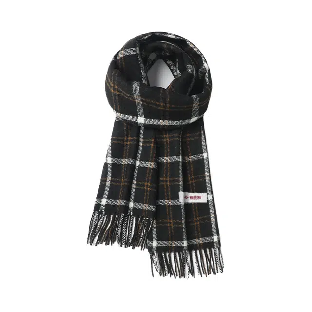 俞兆林 文艺学院风复古格子仿羊绒加厚保暖高级感 礼盒装 聚酯纤维 绒线围巾 男女同款情侣款