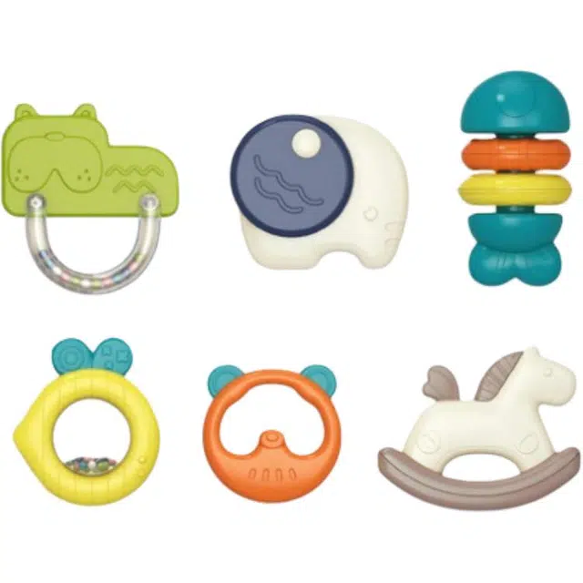 图米鱼 可啃咬摇铃益智软胶床哄娃手摇 早教教具