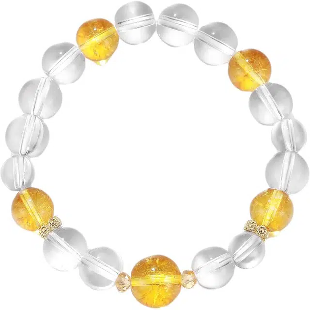 珂里 冰镇橘子手饰清冷感国潮新中式手工串珠高级感百搭气质时尚简约饰品 黄水晶 手串 女款