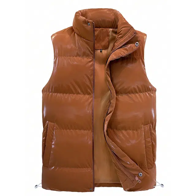 贵人鸟 纯色简约亮面宽松保暖背心外穿坎肩无袖外套棉服马甲 男款