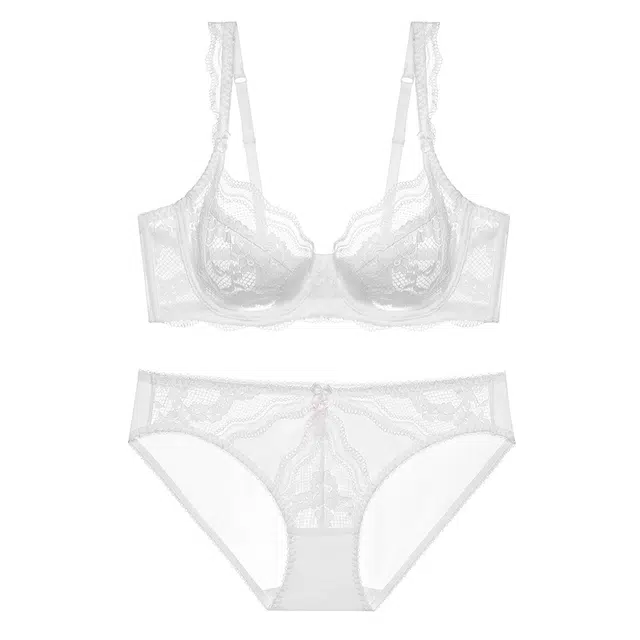 皇室品轩 欧美无海绵超薄蕾丝文胸性感内衣裤套装 女款