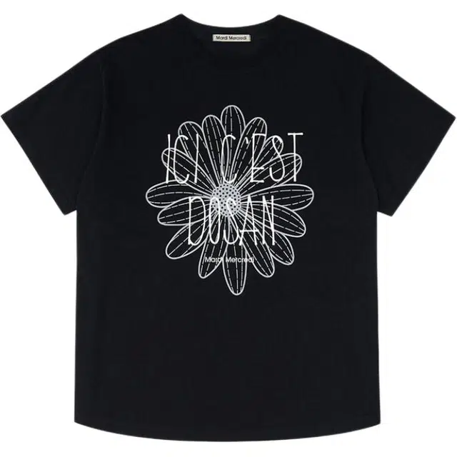 MARDI MERCREDI TSHIRT FLOWERMARDI DOSAN EXCLUSIVE_BLACK GREY T