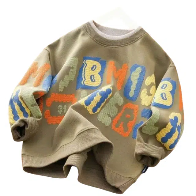 吉姆沃克卫衣 男童圆领 洋气中大童宽松上衣儿童薄款百搭套头衫