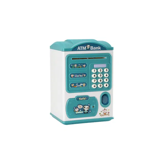 图米鱼 存钱罐儿童可进可出密码指纹储蓄罐卡通密码箱密码锁 早教教具