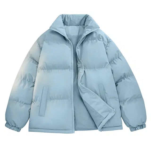 棉致 简约纯色无性别主义亲肤舒适时尚潮流基础宽松休闲拉链开衫御寒保暖立领面包棉服 男女同款