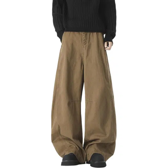 佐菲利 美式复古解构弯刀工装宽松慵懒风阔腿裤子显瘦直筒裤牛仔裤 男女同款