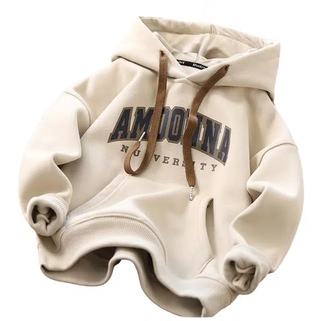 吉姆沃克卫衣 秋冬加厚加绒儿童保暖中大童连帽上衣洋气潮