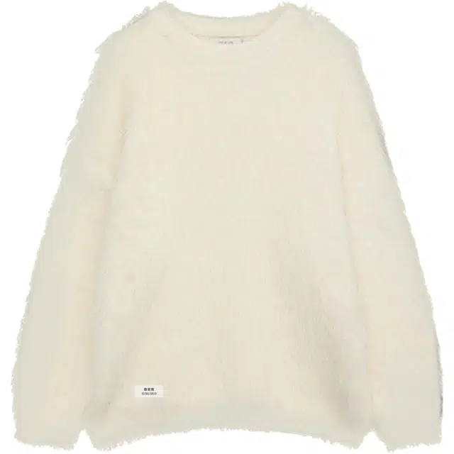 徐百货 美式复古海马毛软糯圆领上衣慵懒风松弛感针织打底衫宽松舒适潮流百搭毛衣 男女同款