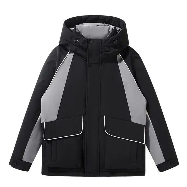 FORHUG Geometric Colorblock Down Jacket