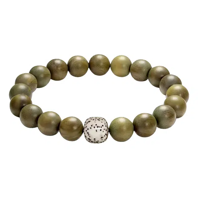 琛宬 招财纳福水逆退散诸事顺利平安喜乐转运珠新中式国潮复古佛珠文玩盘玩轻奢高级感时尚百搭#好运 绿檀 手串 男女同款情侣款