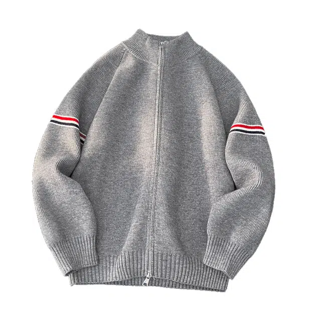 陆与山屿 无性别主义舒适慵懒风拉链开衫针织衫 男女同款