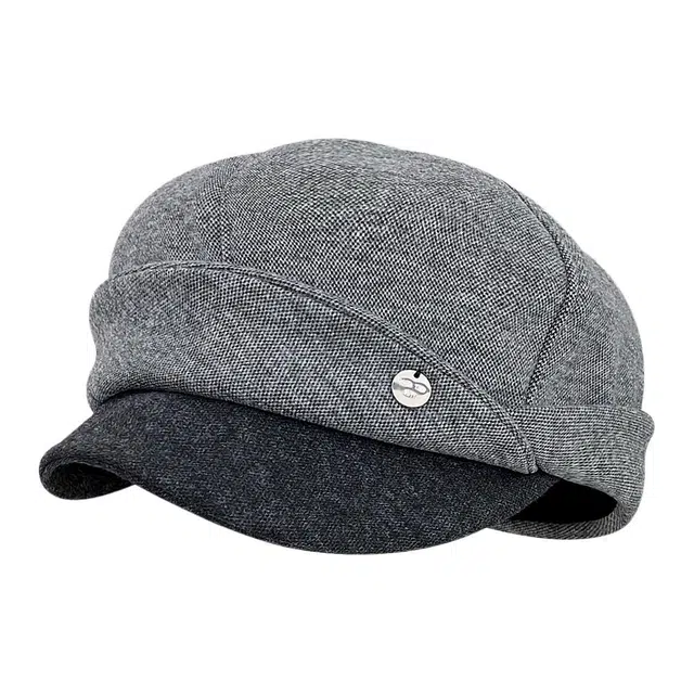 木林森 设计轻奢英伦风格金属小标拼色八角帽子春秋保暖百搭大头围气质 再生羊毛 贝雷帽 男女同款情侣款