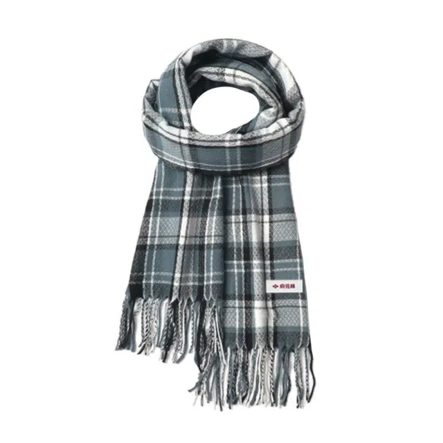 俞兆林 氛围感复古保暖百搭 聚酯纤维 绒线围巾 男女同款情侣款