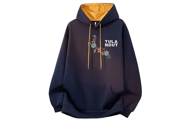 图兰朵 美式复古简约高街百搭花卉宽松休闲舒适连帽运动无性别主义重磅潮流卫衣 男女同款