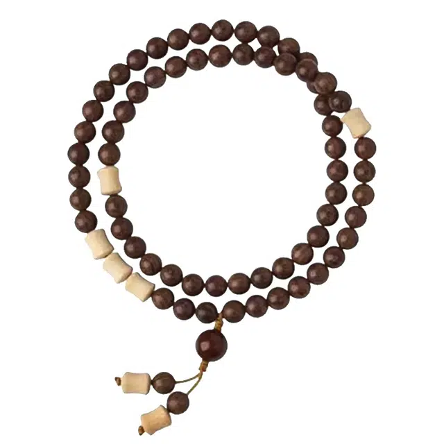 琛宬 【节节高升】多财多福平安转运 原生态新中式佛珠盘完国潮时尚民族风复古文艺平安喜乐#好运 金丝檀木 木作手串 男女同款情侣款