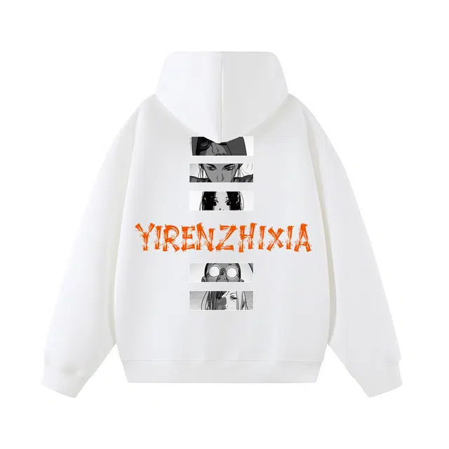 一人之下 官方漫画风人物英文字母炁体源流印花宽松舒适日常通勤时尚潮流落肩连帽长袖卫衣 男女同款