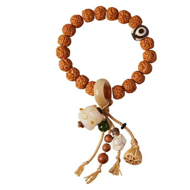 子婳 爆肉鼠王双龙辞岁时尚设计单圈手持佛珠文玩盘玩复古风国潮事事顺逐岁岁如意平安#好运 金刚菩提 手串 男款