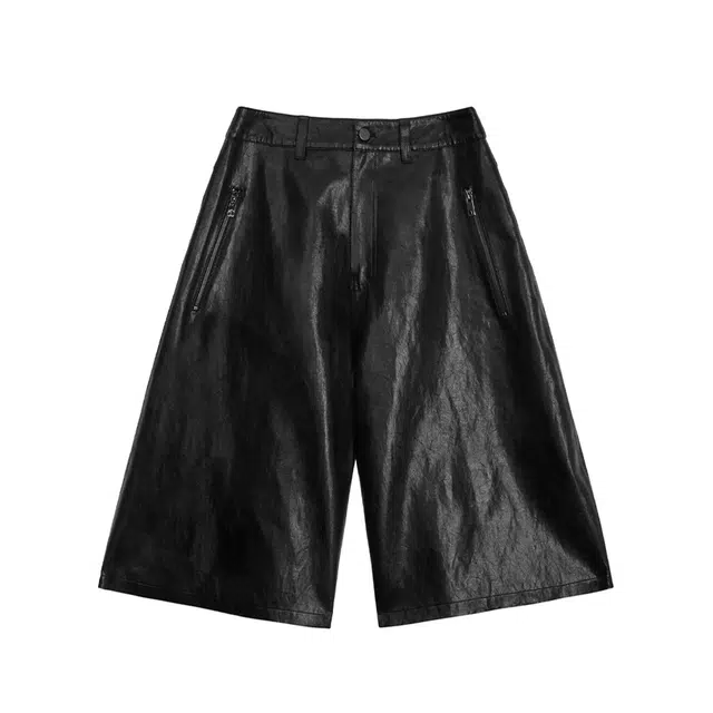 TREEMINGBIRD Distressed Leather Set-up Shorts