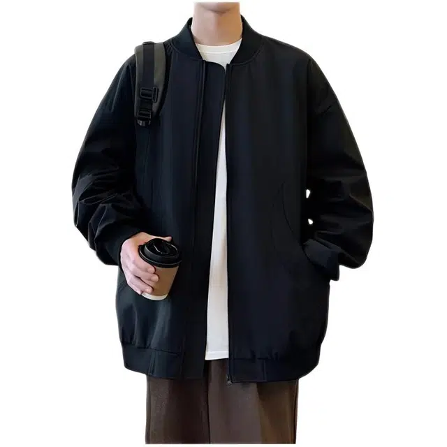 木木兔夹克 潮流时尚秋季男外套 美式复古 情侣装 大码 学生宽松休闲 简约日常通勤百搭 户外防风棒球服 青少年