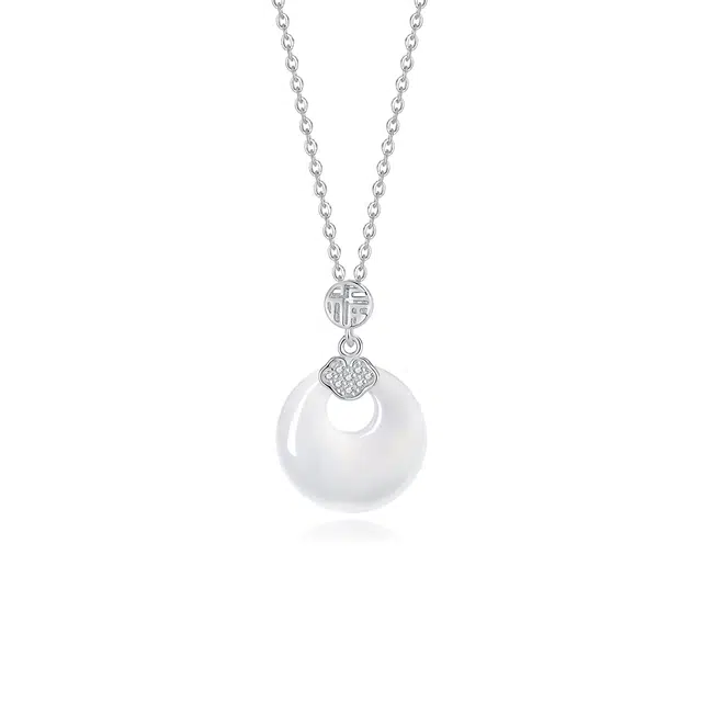 【福气满满】 周大生 如意平安扣 招财纳福诸事顺意 新中式国潮气质优雅百搭小众轻奢高级礼盒#好运 玉髓 项链 男女同款情侣款