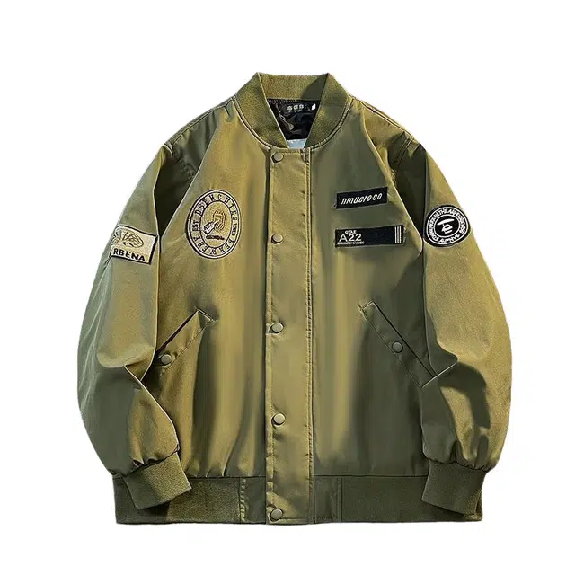 吉姆沃克外套 美式复古 机车飞行员棒球服男春秋潮流百搭休闲夹克