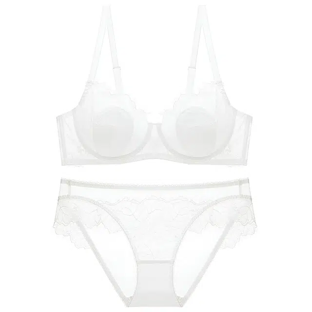 皇室品轩 性感蕾丝薄款透明胸罩文胸女士大码内衣裤套装 女款