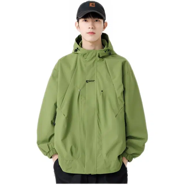 木木兔上装 潮流时尚秋季男外套 山系户外冲锋衣  情侣装 大码 学生宽松 防风防水 日常通勤百搭 夹克连帽 青少年