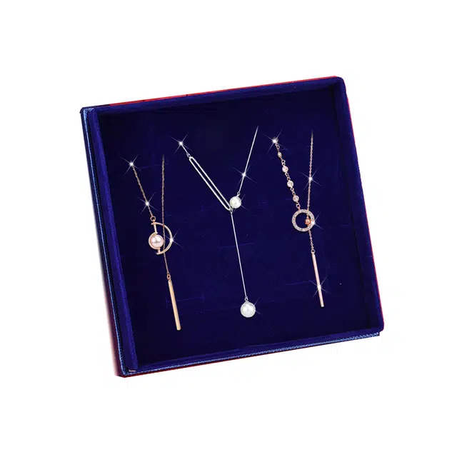 缔晶 简约轻奢时尚长款毛衣链套装 精致高档外套上衣百搭配饰 合金 项链 女款