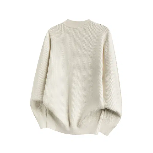 瑞梵帝斯 早秋必备穿搭 高端轻奢保暖舒适柔软简约耐穿抗菌休闲经典百搭内搭圆领打底衫轻便纯色显瘦套头多色针织衫卫衣 男款