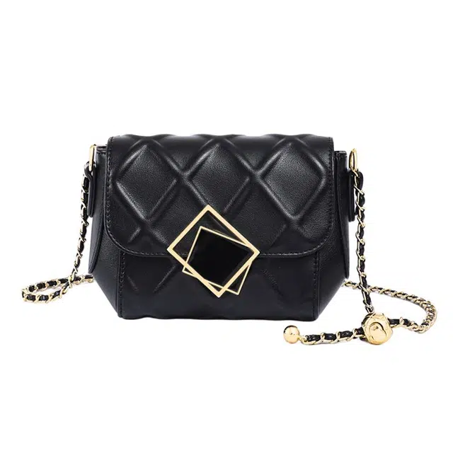 PT'SON Quilted Chain Bag Black/Off-White