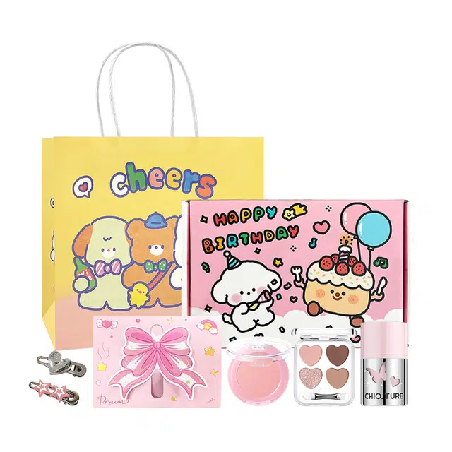 稚优泉 小熊彩妆礼盒 自然玻璃唇清透气色保湿润泽均匀肤色修饰肤色水光