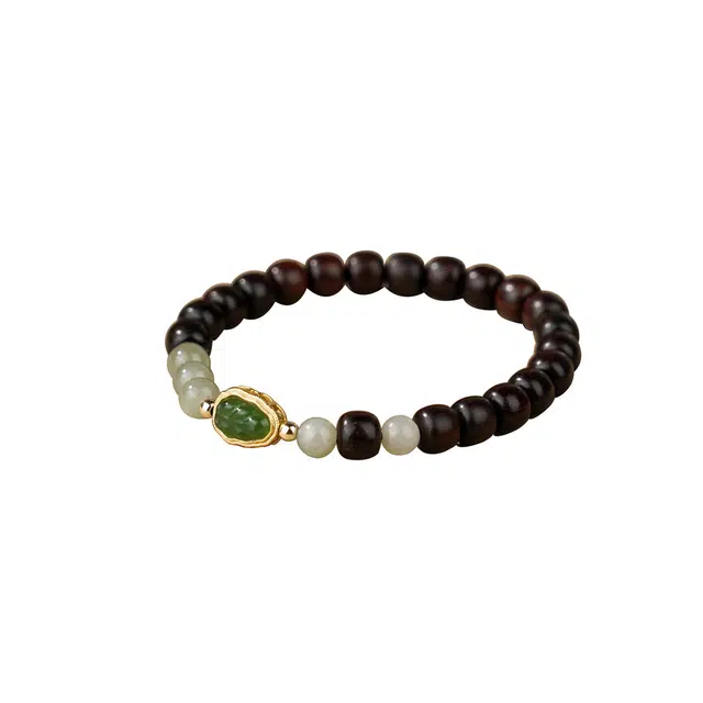 天纵 百财聚来 财运亨通  新中式高端红木文玩佛珠转运珠 高油高密  国风小众设计高级感  解忧好运平安念珠 紫檀属 手串 女款